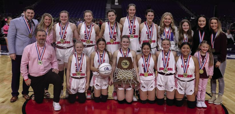 The Martins Mill Lady Mustangs captured their seventh state championship since 2006 as they defeated Nocona, 44-42, March 2 at The Alamodome in San Antonio to win the Class 2A Girls’ State Basketball Championship. Martins Mill made its 15th state tournament appearance in the last 17 seasons. Additional photos on 5B. Photo by Shaun Parker