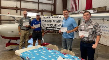 The First annual Tailwind Airpark Community Aviation Scholarship Award Ceremony was held June 22 in the hangar at Thompson Field. The scholarship fundraising efforts began in January and concluded in March. Courtesy photo
