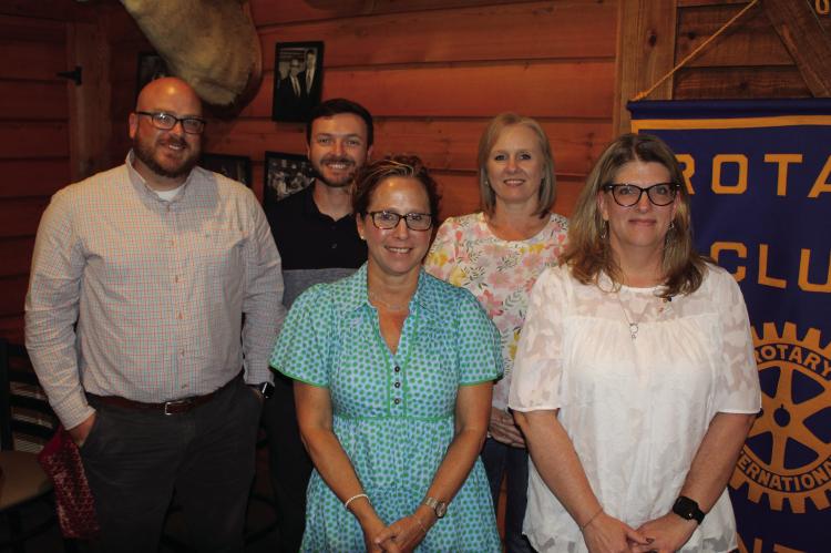 The Canton Rotary Club installed new officers to serve during the 2024-25 fiscal year during a new officer installation ceremony June 27 at Craft 64. New club officers included, left to right, Lance Tate, Treasurer; Landon Spears, President-Elect; Mindi Holland, Vice-President; Rebekah Foster, Secretary; and Tiffany Hardy, President. Photo by David Barber
